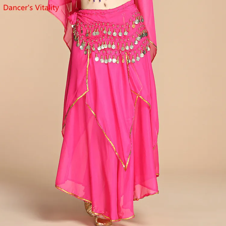 

2018 7 Colors Wholesale Chiffon Belly Dance Skirt for Women Cheap Belly Dancing Costume Gypsy Skirts on Sale