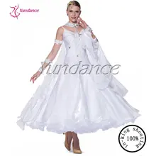 Вальс Яркий Белый бальных танцев платья для девочек Бальные танцы платья b-09249