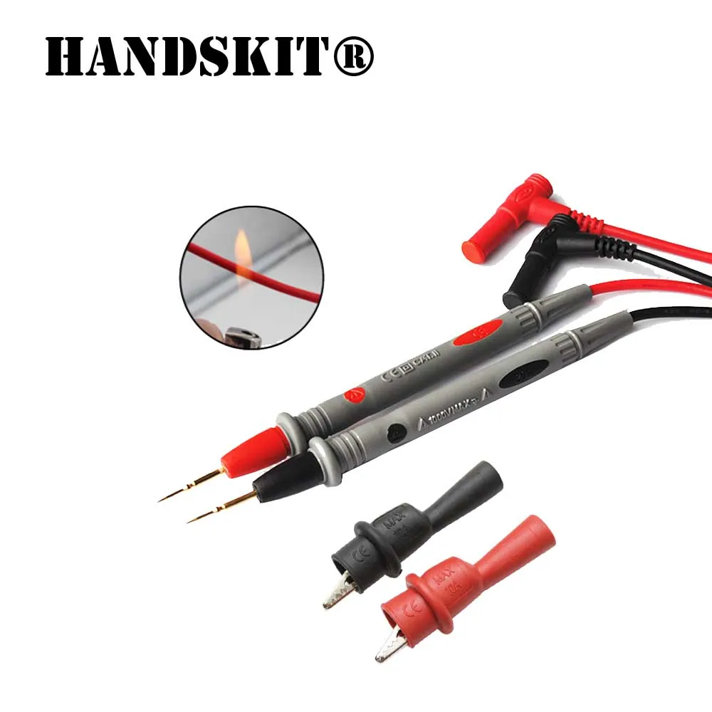 

1 Pair Silicone wire Universal Test Leads Pin for Digital Multimeter Needle Test Leads for Current 20A With battrey 2mm clip