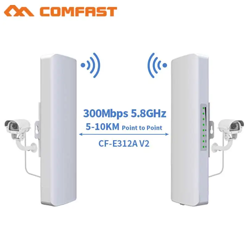 

COMFAST CF-E312AV2 300Mbps 5.8Ghz Outdoor Access Point 2*14dBi WI-FI Antenna High Power Wireless Bridge WIFI CPE Nanostation AP