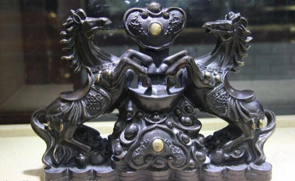 

song voge gem S0727 China Copper Bronze home Feng shui Wealth Zodiac Year Ru Yi Horse horses Statue