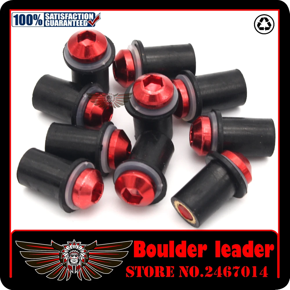 10Ps Motorcycle 5mm Windscreen Windshield Bolts Screw Nut Fastener Kit For YAMAHA YZF R1 R3 R6
