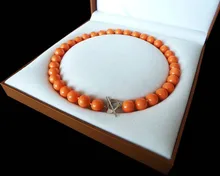 AAA+ Jewelry Rare Huge 12mm Genuine South Sea Orange Shell Pearl Necklace Heart Clasp 18'' Chain 925 Sterling Silver AAA+ Jewelry Rare Huge 12mm Genuine South Sea Orange Shell Pearl Necklace Heart Clasp 18'' Chain 925 Sterling Silver