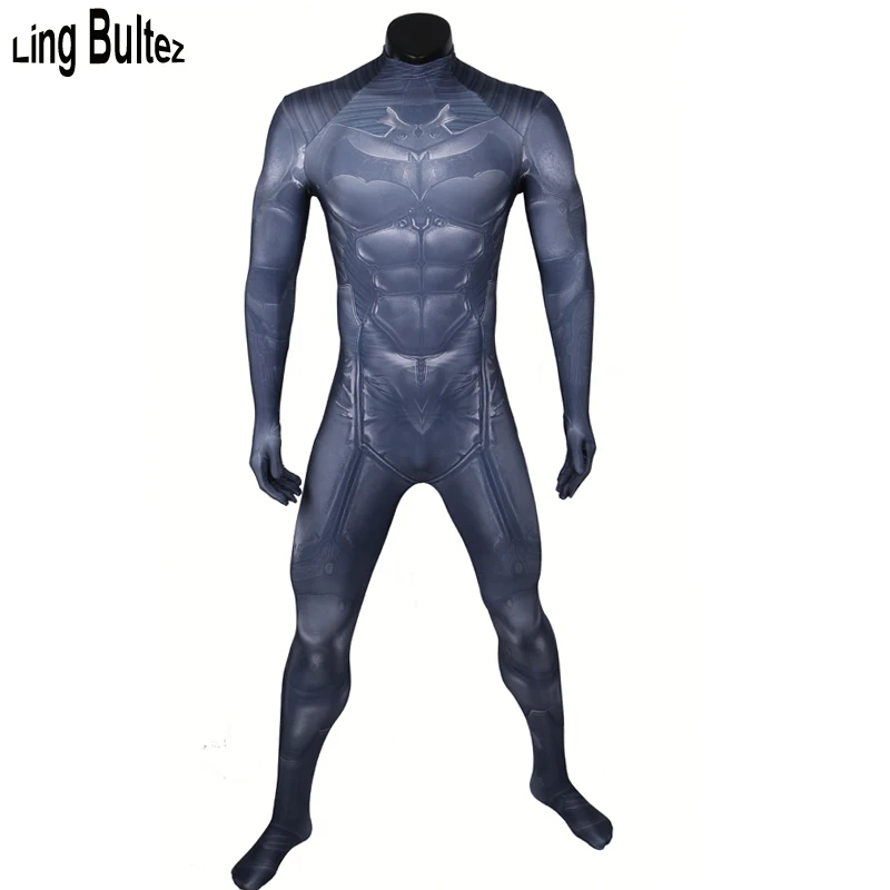 

Ling Bultez High Quality New Muscle Shade Batman Costume 3D Printing Batman Spandex Suit