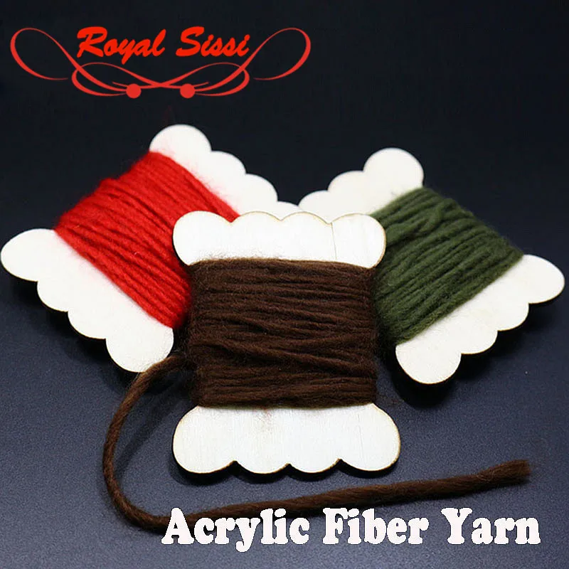 

Royal Sissi 10 optional colors 2cards set acrylic fly tying yarn poly staple spun egg yarn caddis nymph body fly tying materials
