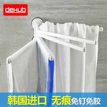 

Creative sucker towel bar towel rack strong suction cup towel hanging bathroom towel bar Free punch