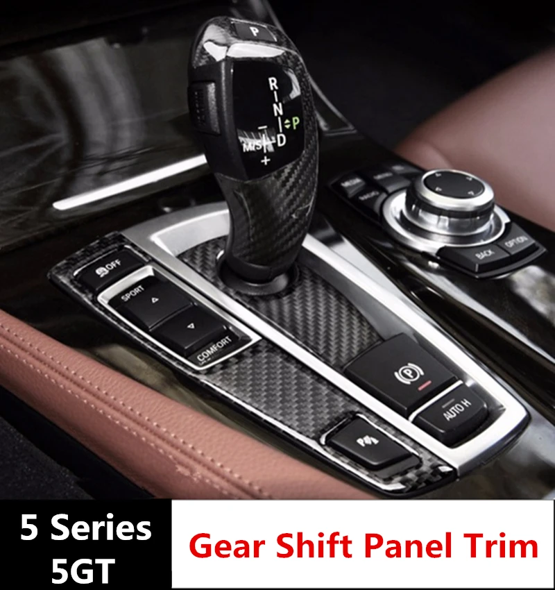 

Carbon Fiber Center Console Gear Shift Panel Decoration Cover Trim For BMW 5 series F10 5GT F07 2011-17 LHD Car Styling Interior