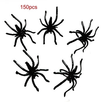 

150pcs Plastic Halloween Spider Ring Prank Rings Prop Rings Trick or Treat Party Favors for Halloween Party Costume Cosplay Prop