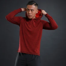 Осенняя мужская куртка с капюшоном для бега, быстросохнущая Толстовка с длинным рукавом, облегающий пуловер, толстовки, спортивная куртка для бега