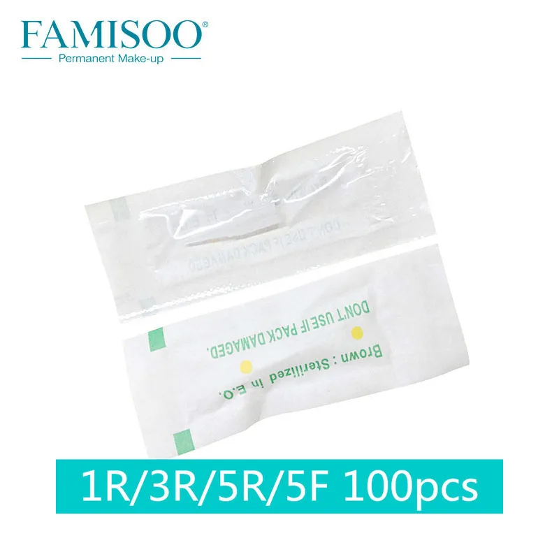 100Pcs Independent Package Tattoo Needle Tips For Permanent Makeup Size Eyebrow Tatoo Caps 1R 3R 5R 5F Tatto Supplies | Красота и