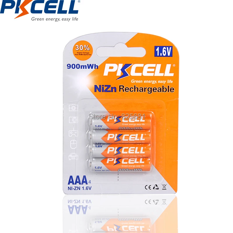 Аккумуляторные батареи PKCELL 4 шт. NIZN AA 1 6 МВт/ч и ni zn AAA aaa в с зарядным устройством