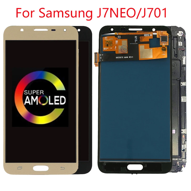 

AMOLED J701 LCD For Samsung J7 NEO LCD Display Touch Screen Frame Replacement J701 J701F J701M J701MT LCD Digitizer Assembly