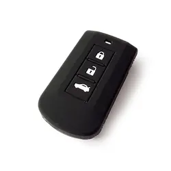 Силиконовые Защита ключ чехол 3 кнопки чехол держатель для Mitsubishi (черный)