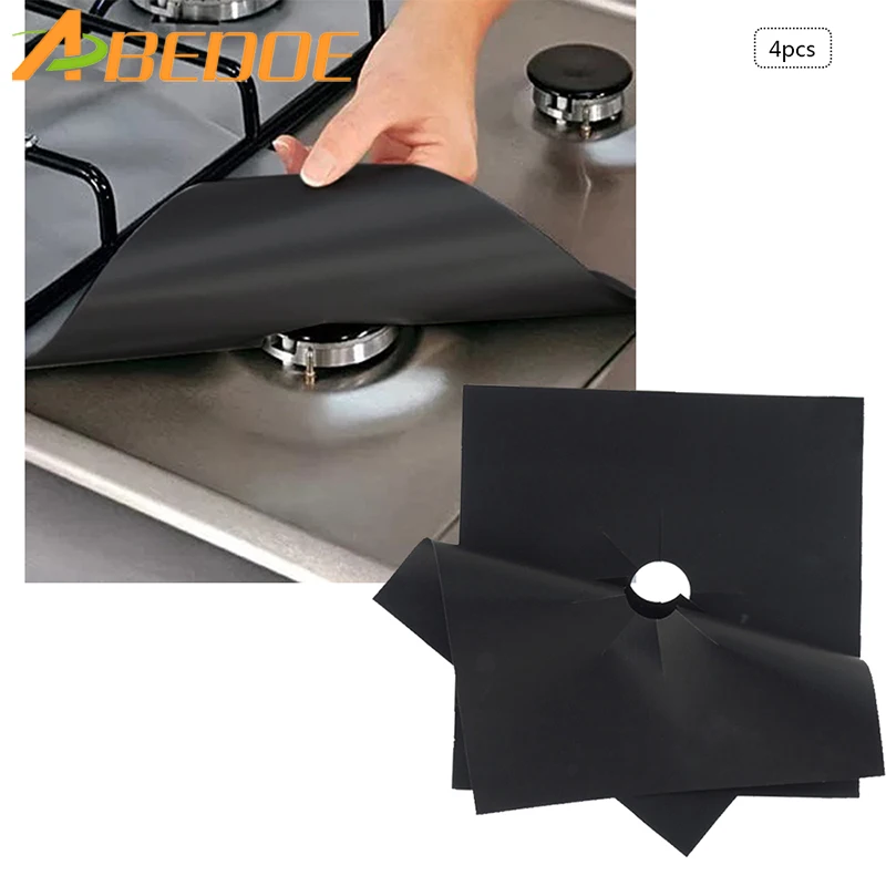 

ABEDOE 4pcs/lot Reusable Gas Range Stovetop Burner Protector Liner Cover For Cleaning Kitchen Tools