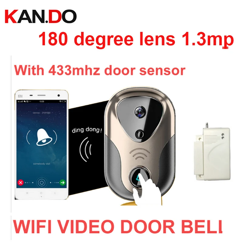 

180 degree 1.3MP Video Door Intercom camera WiFi IP Camera Wireless Alarm Doorbell Visual Intercom WiFi Door Bell door camera