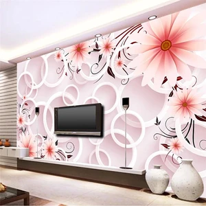 papel de parede Custom wallpaper dream flower 3D papel parede circle mural living room bedroom background wallpaper papier peint