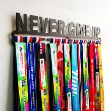 NEVER GIVE UP medal holder Sport medal hanger Inspirational medal display rack for 32+ medals NEVER GIVE UP medal holder Sport medal hanger Inspirational medal display rack for 32+ medals