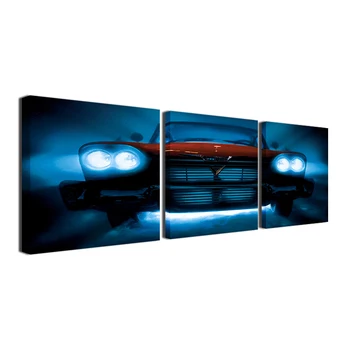

Wall Art Canvas Painting Frames Modular Wall Pictures For Room Home Decor 3 Panel Red Luxury Sports Car Poster Pictures