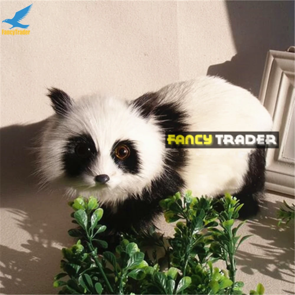 

Fancytrader Pop Mini Simulation Plush Panda Toy Lifelike Black and White Panda Animals Doll Decoration Gift