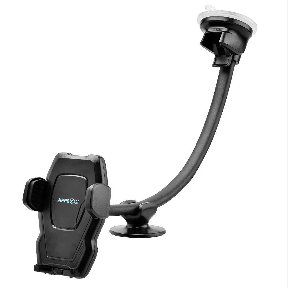 

Cell Phone Holder for Car [13" Gooseneck Extension], APPS2Car Windshield Long Arm Car Phone Mount Sturdy Sticky Gel Suction Cup