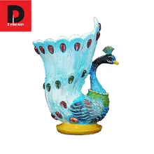 Dehomy Creative Flower Pot 8 5 13CM Flower Pots For Succulents Pastoral Style Simplicity Resin Peacock
