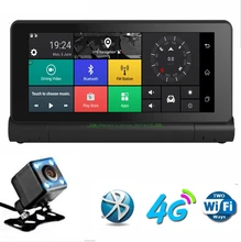 1080 P складной Видеорегистраторы для автомобилей GPS Камера 6.86 “Android 4 г регистраторы blutooth WI-FI Видео Авто Регистраторы регистратор с два задних Камера s