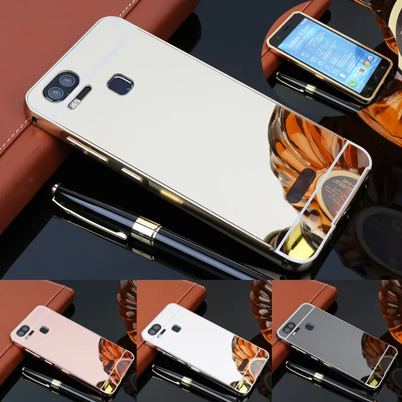 Для Asus Zenfone 3 Zoom ZE553KL чехол пластинчатый металл рамка с зеркалом для задней крышки