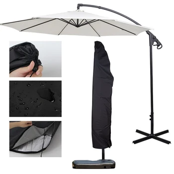 

265x50x70cm Waterproof Umbrella Cover Patio Parasol Outdoor Umbrella Rain Cover Drawstring Dust Protective Case Cantilever