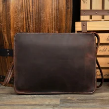 Мужские клатчи Crazy Horse из натуральной кожи, ручная работа, маленькая сумка-ранец, сумка на плечо, iPad, настоящая кожа, напульсники