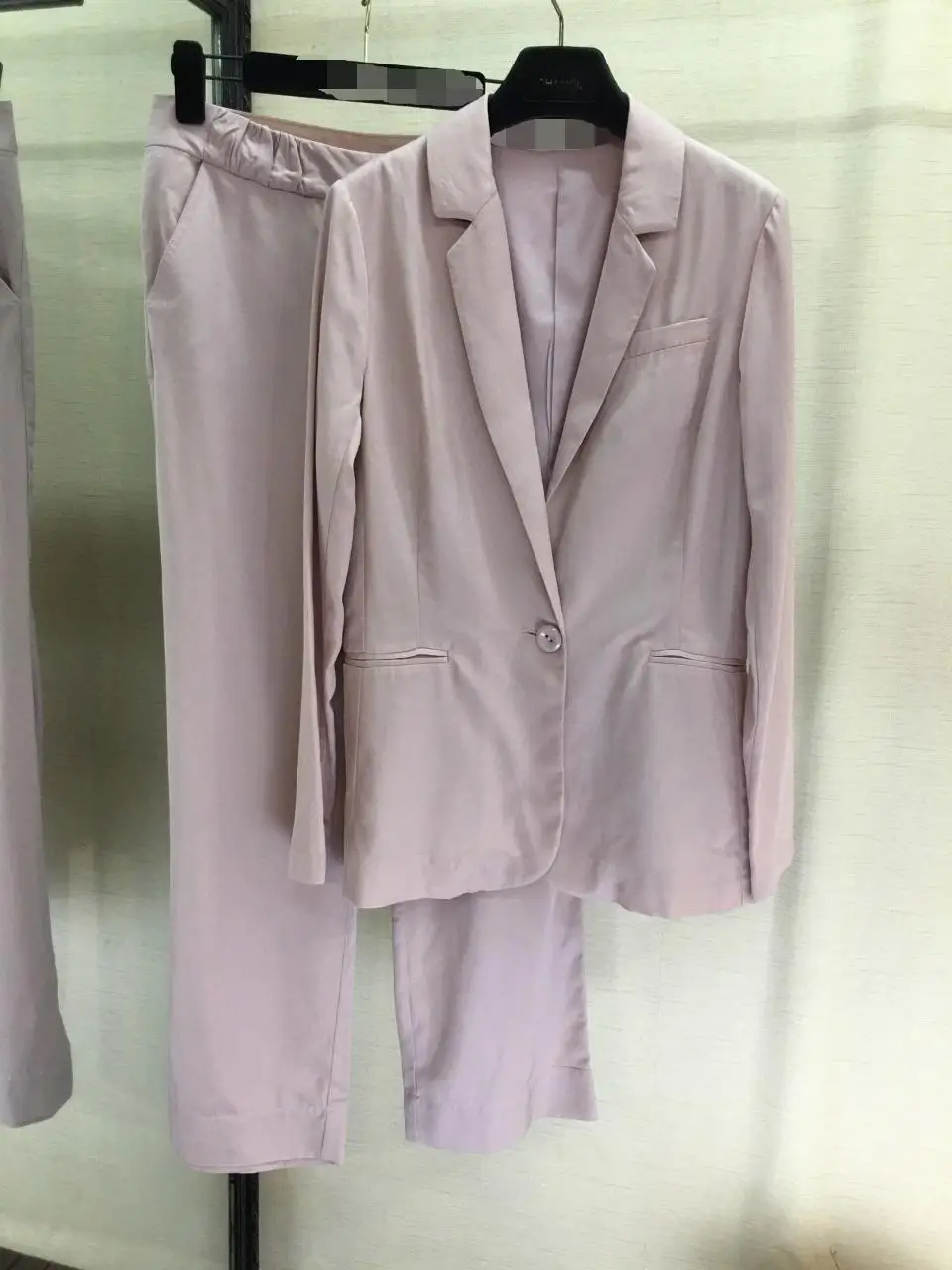 

2019 spring and summer new silk cotton fabric casual suit thin blazer with low waist trousers 0603