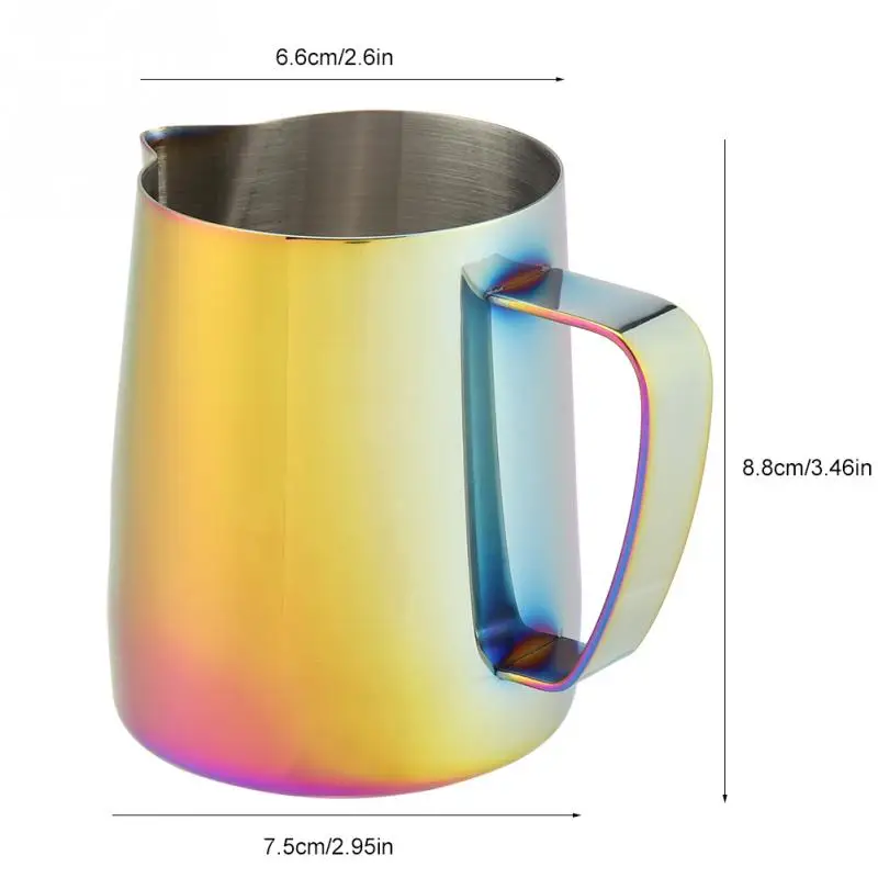 350 мл нержавеющая сталь ЛАТТЕ арт кувшин кружка для взбивания молока эспрессо Кофейная кружка ремесло кофейные чашки для капучино горшок инструменты - Цвет: colorful