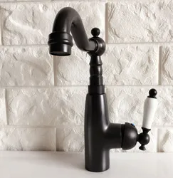 Swivel Spout Water Tap Oil Rubbed Black Bronze Single Handle Single Hole Kitchen Sink & Bathroom Faucet Basin Mixer Tap anf373