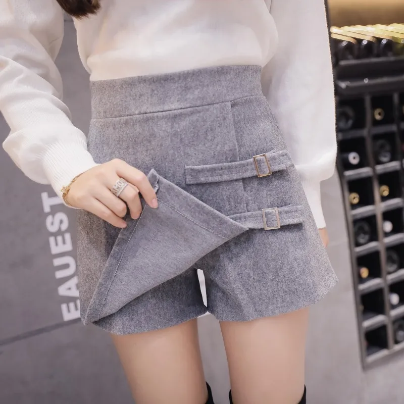 

Korean style spring and autumn thicking shorts for women solid color casual high waist straight shorts female 2019 fashion