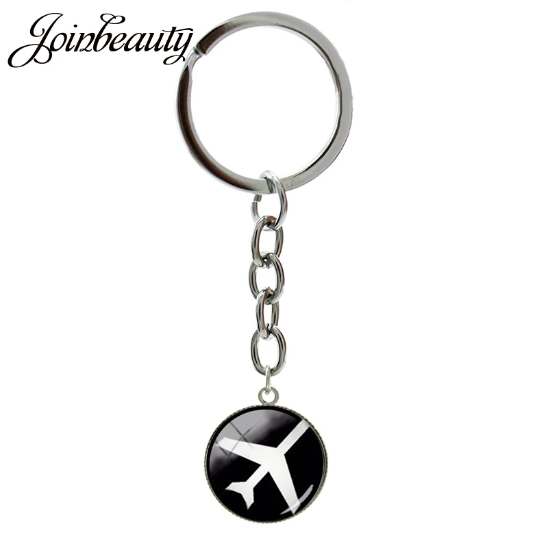 

JOINBEAUTY Classic Airplane key chain ring holder charming purple & black Aircraft keychain jewelry aviation Plane gift B1276