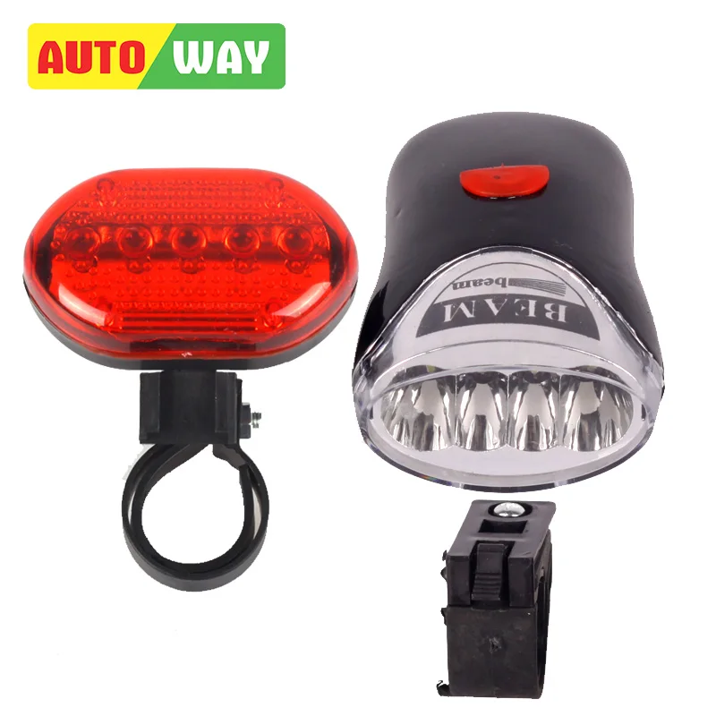 Autoway Battery bike light front and rear torch waterproof safety