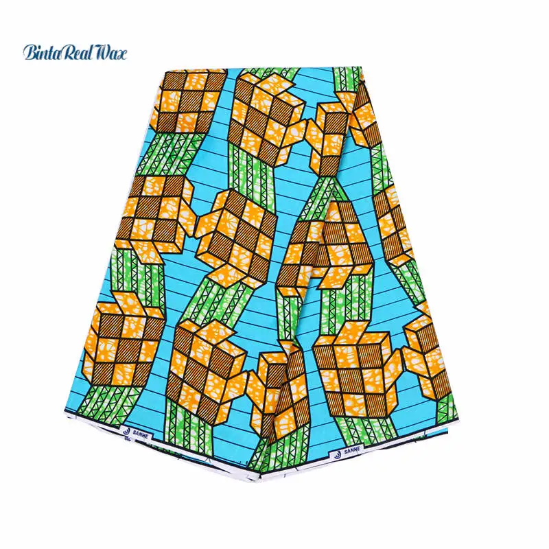 

High Quality Dutch Wax 100% Cotton Hollandais Fabric Wax African Fabric Batik Fabrics for Africa Clothing 24fs1179