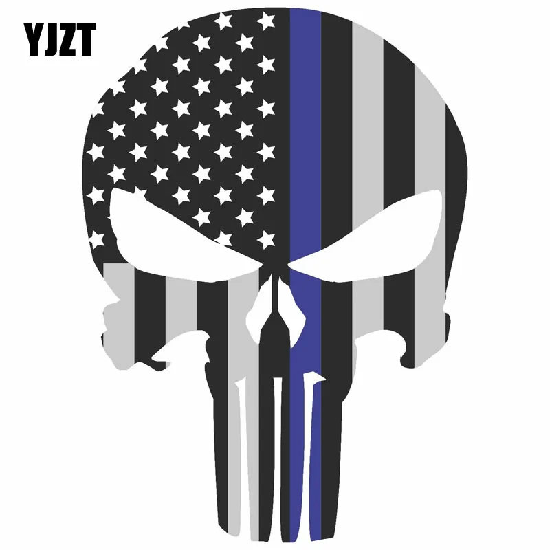 American Flag Weathered Punisher Skull Truck Window Decal Sticker | Custom Made In The USA | Fast Shipping - Foto 7