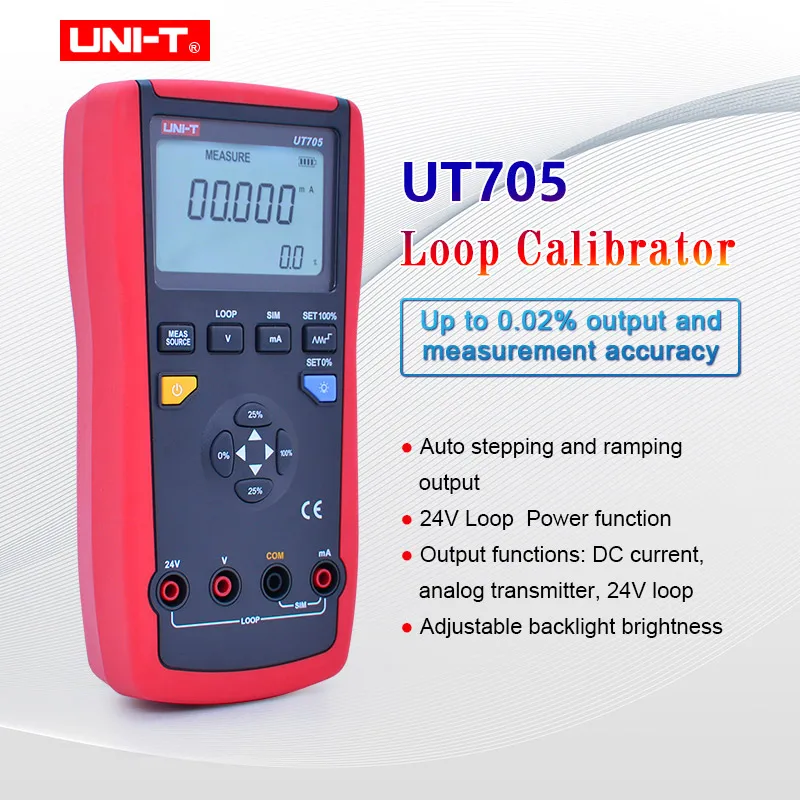 

UNI-T UT705 Handheld loop Calibrator for loop calibration and repair variable current/DC Voltage/loop current 0.02% accuracy