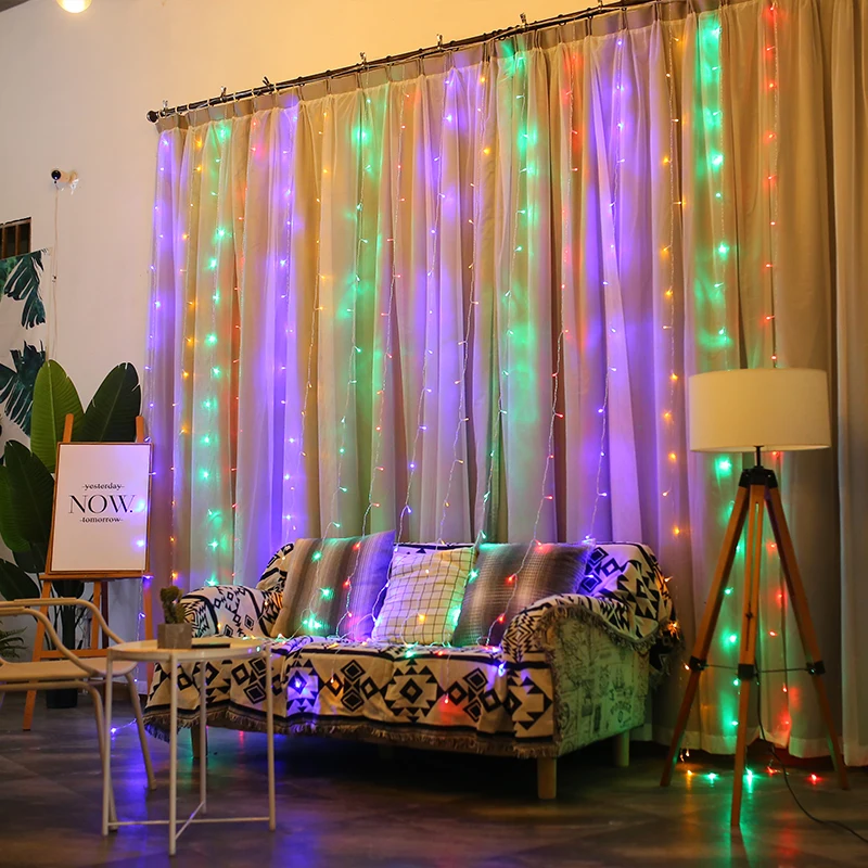 

3x3m 300 LED Curtain string Light Wedding fairy Light christmas garland LED outdoor new year Birthday Party Garden Decoration