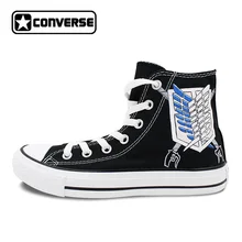 Дизайн обувь с рисунком из аниме бренд Converse Chuck Taylor Scout Regi Для мужчин t атака на Титанов Ручная роспись холст кроссовки для Для мужчин Для женщин