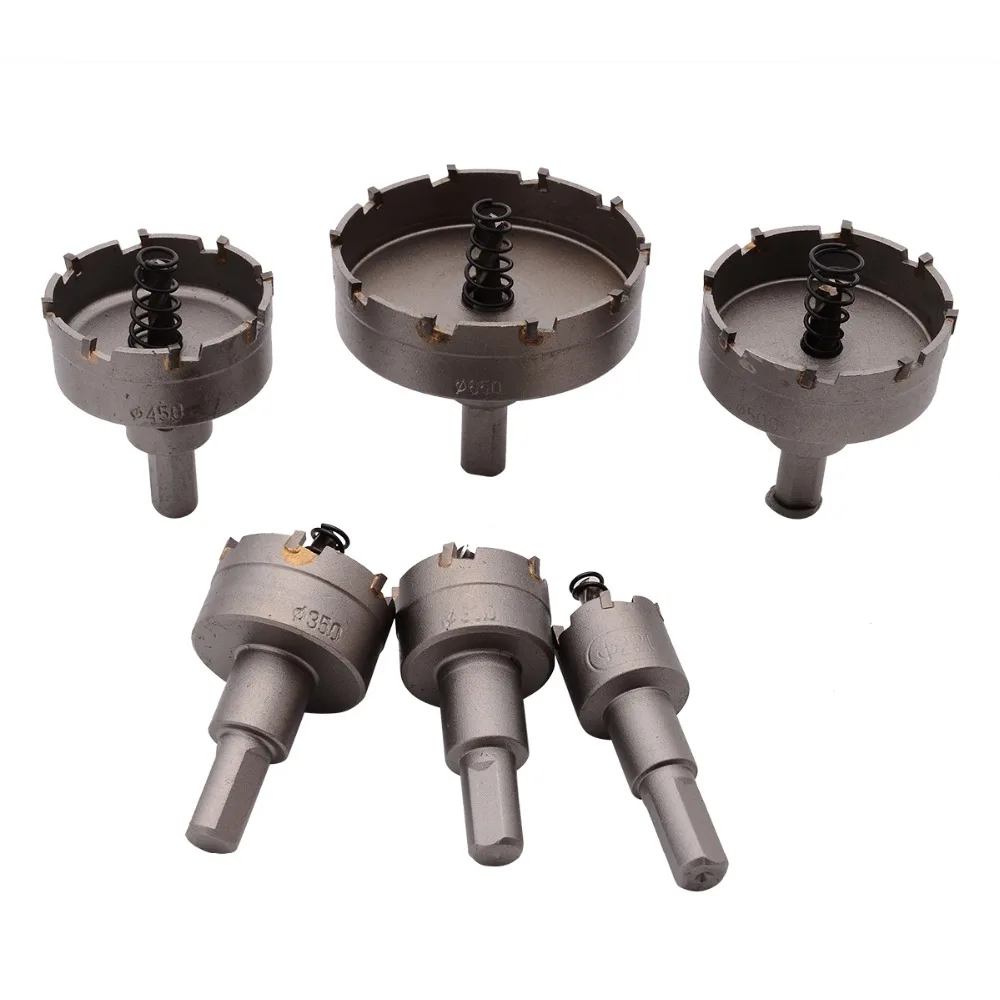 

6pcs/lot Stainless Steel TCT Drill Bit Set Carbide Tip Drill Bit Hole Saw Cutter For Metal Alloy Drilling Tool