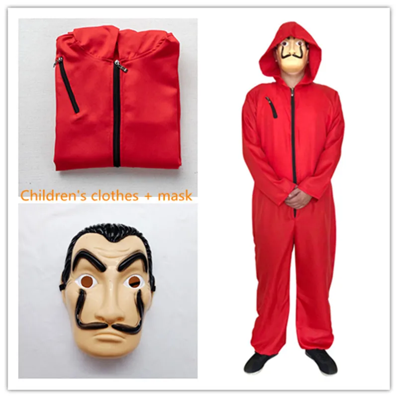 

Salvador Dali Cosplay Spanish Hot Movie Mask Robbery Paper House La Cas Halloween Party Children's Clothing