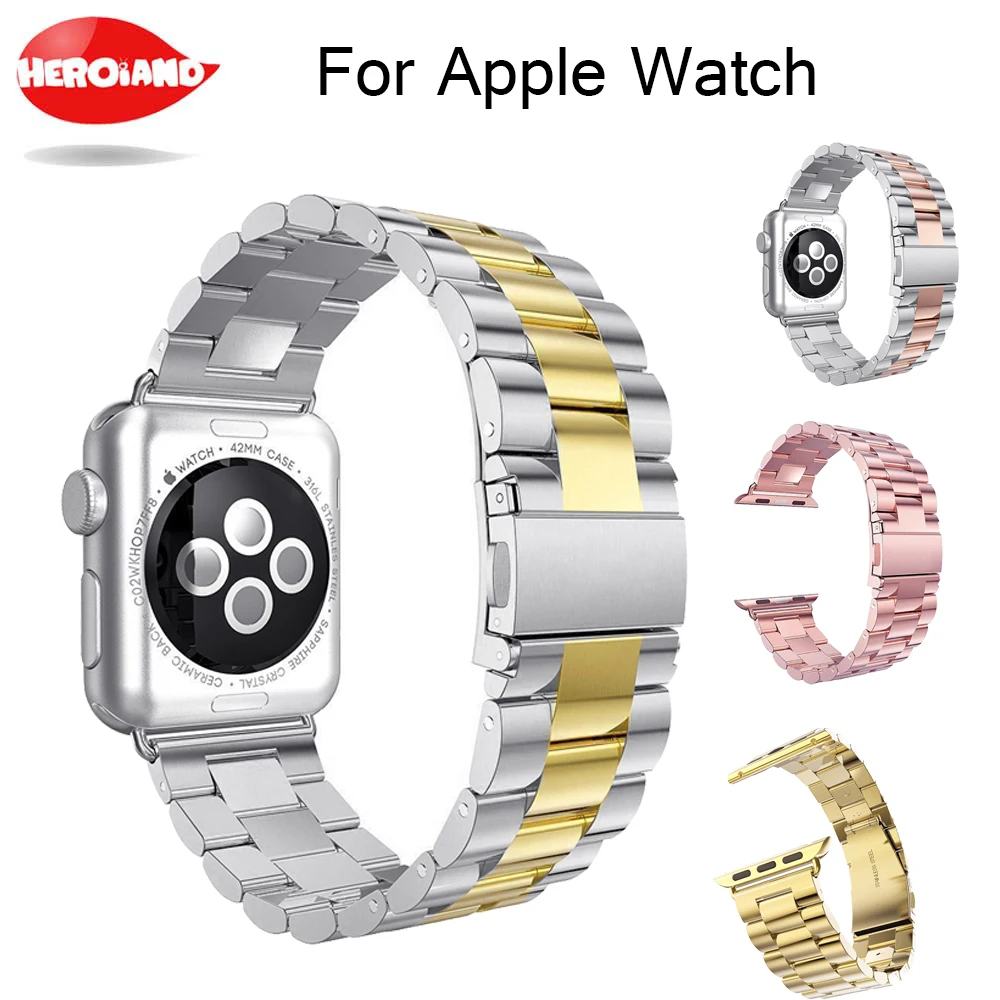 Ремешок из нержавеющей стали для Apple Watch зажим адаптер браслета 42 мм черный