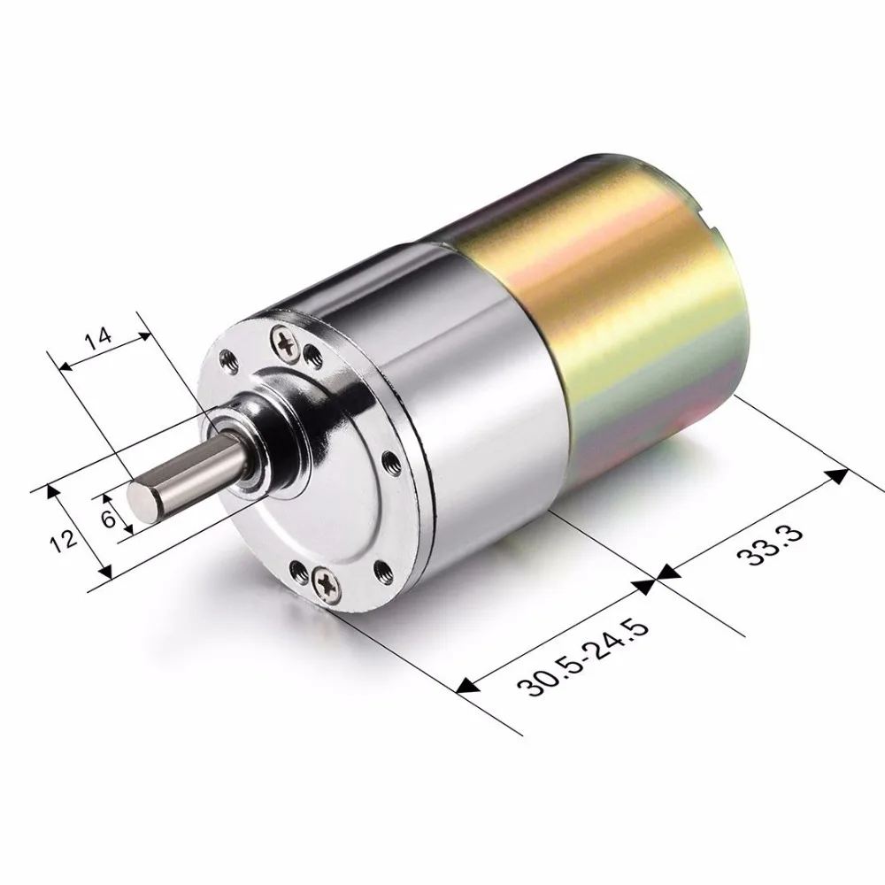 1pc ZGB37RG Motore A Coppia Elevata Motore CC 12V 24V Riduttore Elettrico Albero Di Uscita Eccentrico 5RPM-1500RPM (Color : 800rpm, Size : 24V - Foto 4