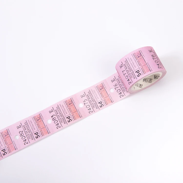 Ретро британская билетная серия офисная клейкая лента винтажный планировщик декоративная Крафт-Бумага васи маскирующая лента японские канцелярские принадлежности - Цвет: 6