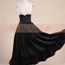 Женская модная хлопковая Юбка со складками и кружевной отделкой