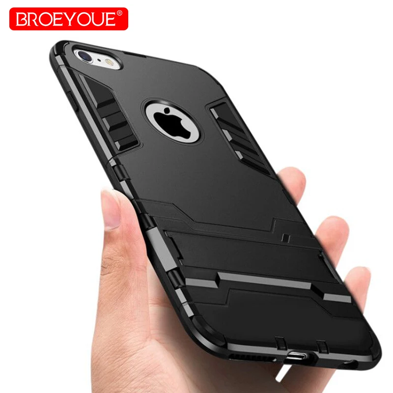 

Shockproof Case For iPhone XR XS Max Armor TPU PC Hard Case For iPhone 7 8 Plus X 5 SE 5S 6 6S Plus Protective Anti-knock Cover