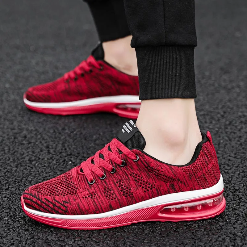 

Fashion Mens Shoes Casual Breathable Sneakers Men 2019 Basket Homme Trainers Air Mesh Red Calzado Hombre Zapatillas Deportivas