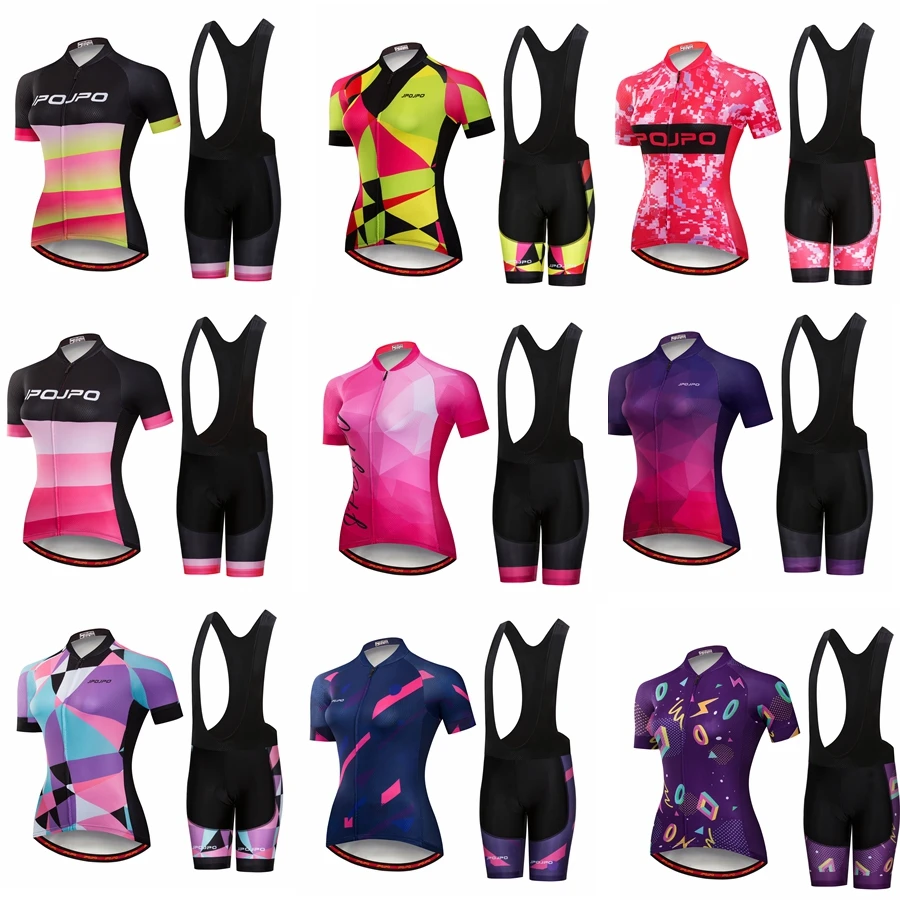 

2018 Pro Team Short Sleeve Women Cycling Jersey Set Bike Shorts Set Gel Pad MTB Ropa Ciclismo Riding Wear Bicycle Clothes Purple