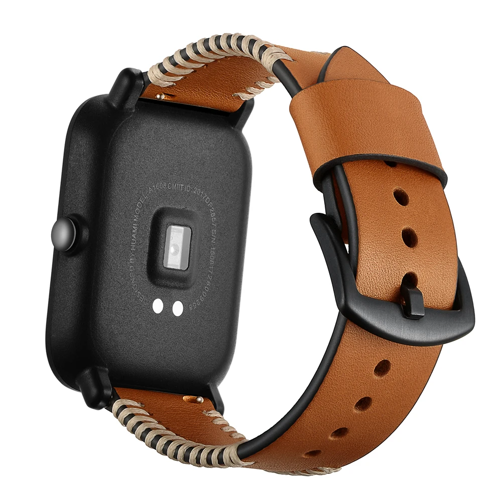 Ремешок для часов AMAZFIT Xiaomi Wacth сменный Браслет из натуральной кожи в ретро стиле